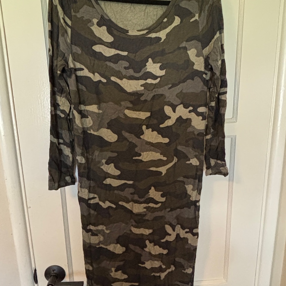 Camouflage Long Sleeve Dress